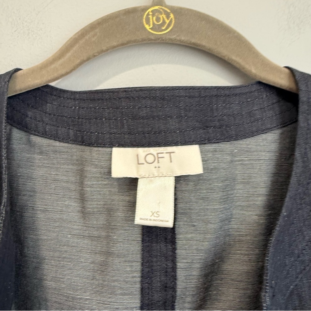 LOFT Dark Denim Blazer Jacket - Picture 3 of 3
